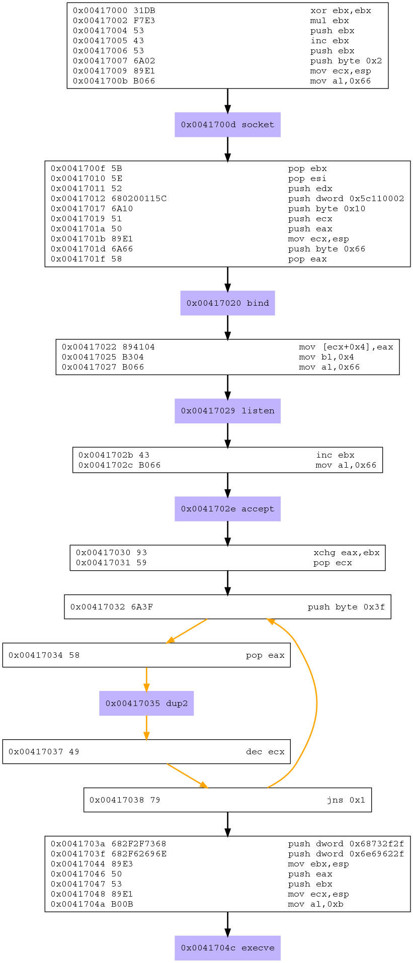 Control Flow of Shellcode